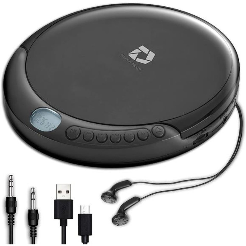 CD Player Portable with 60Second Anti Skip, Stereo Earbuds,Includes Aux in Cable